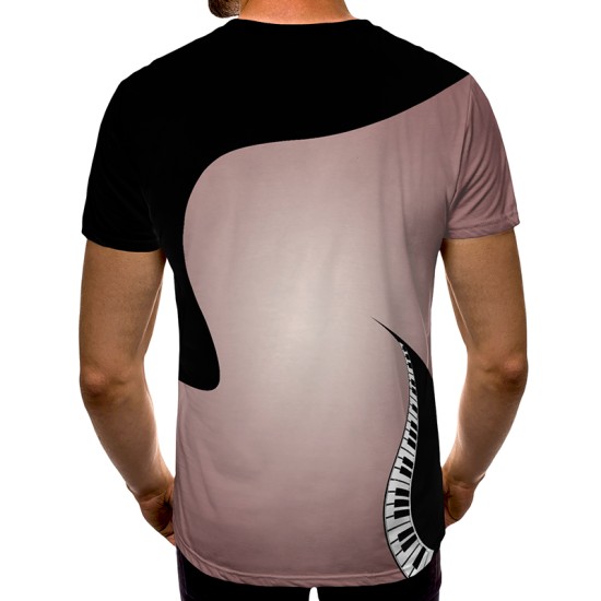 3D мъжка тениска Пиано