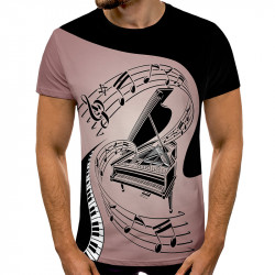 3D мъжка тениска Пиано 3D мъжка тениска Пиано