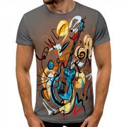 3D мъжка тениска Китара 3D мъжка тениска Китара