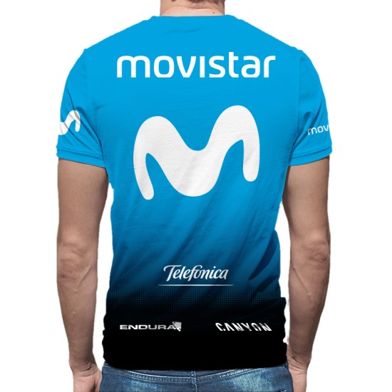 3D мъжка тениска Movistar sky blue