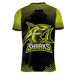 3D мъжка тениска с абстрактен принт Sharks 14337