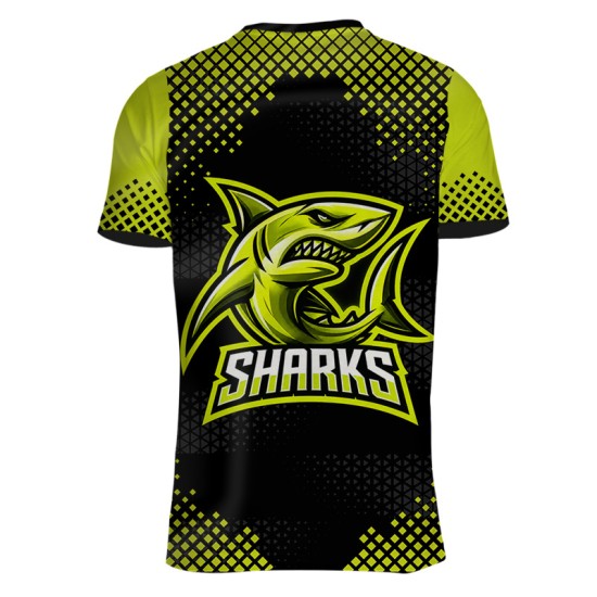 3D мъжка тениска с абстрактен принт Sharks 14337