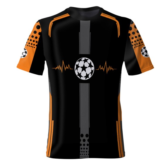 3D мъжка тениска с абстрактен принт My pulse is football 14334