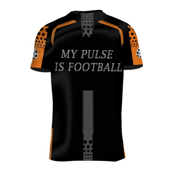 3D мъжка тениска с абстрактен принт My pulse is football 14334