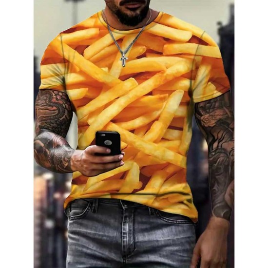 3D мъжка тениска Пържени картофки 12420