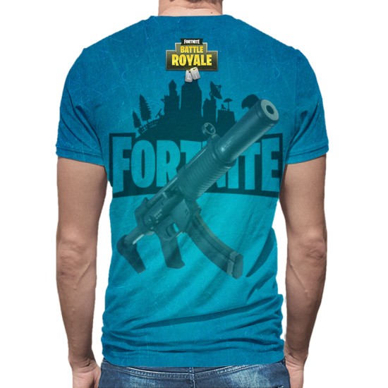 3D мъжка тениска Fortnite Blue