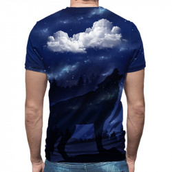 3D мъжка тениска Wolf moon 3D мъжка тениска Wolf moon