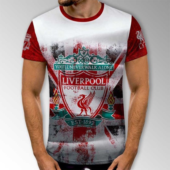 3D мъжка фенска тениска FC Liverpool Football club