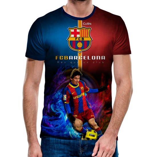 3D мъжка тениска Barca - Messi