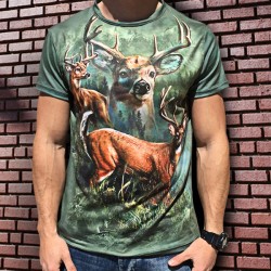 3D Ловна мъжка тениска с Елени