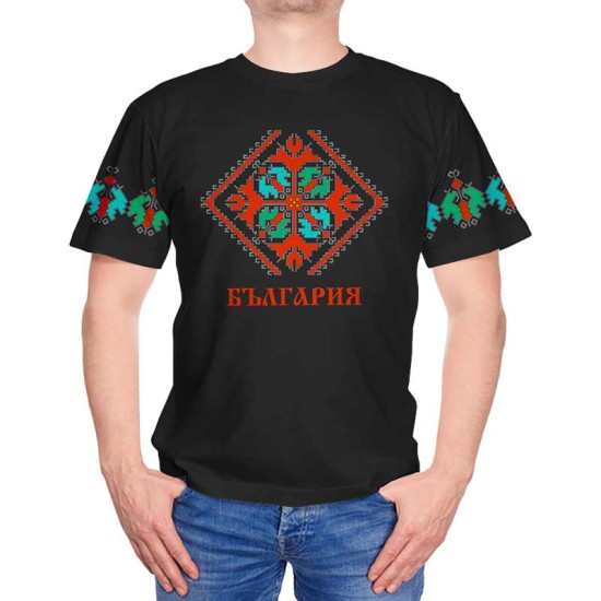 3D мъжка тениска принт Български шевици 11250