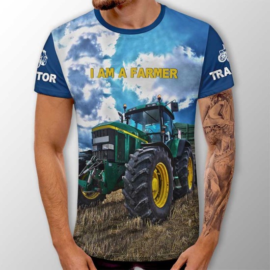 3D мъжка тениска принт Traktor