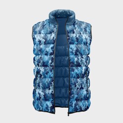 Мъжки елек с цветен принт "Син камуфлаж" 14220