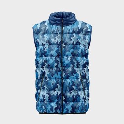 Мъжки елек с цветен принт "Син камуфлаж" 14220