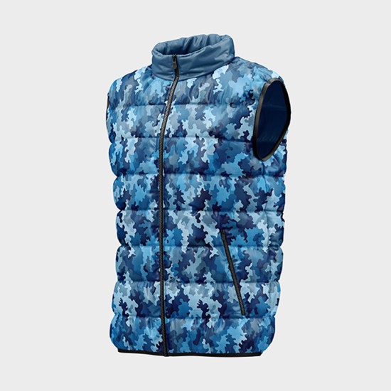 Мъжки елек с цветен принт "Син камуфлаж" 14220