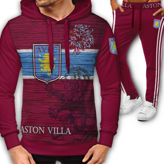 3D мъжки спортен екип с принт Aston Villa