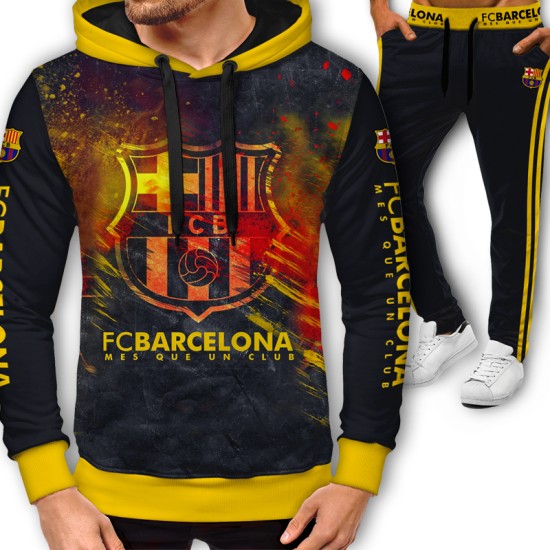 3D мъжки спортен екип с принт FC Barcelona