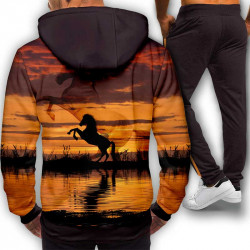 3D мъжки спортен екип с принт Коне