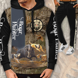 3D мъжки спортен екип с принт Boar Hunter