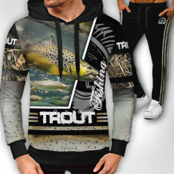 3D мъжки спортен екип с ловни мотиви Trout