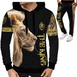 3D мъжки спортен екип с принт The King 13084