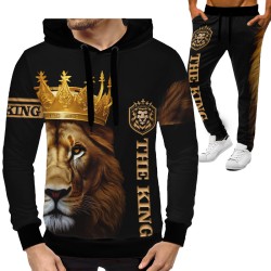 3D мъжки спортен екип с принт The King 13085