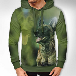 3D мъжки спортен суитшърт Белгийска овчарка к 4393