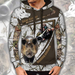 3D мъжки спортен суитшърт Boar Hunter