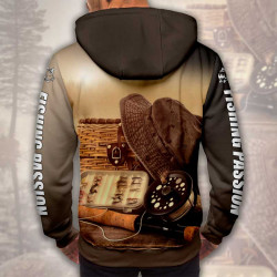 3D мъжки спортен суитшърт с принт Fishing passion