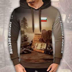 3D мъжки спортен суитшърт с принт Fishing passion