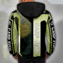 3D мъжки спортен суитшърт с принт Carp Fish