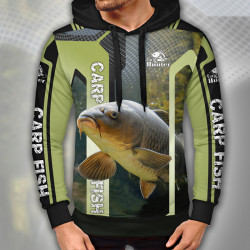 3D мъжки спортен суитшърт с принт Carp Fish