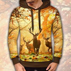 3D мъжки спортен суитшърт с ловни мотиви Благореден елен
