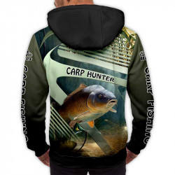 3D мъжки спортен суитшърт Carp Fishing # 7017