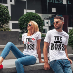 Комплект тениски за влюбени двойки The Boss Комплект тениски за влюбени двойки The Boss