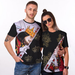 Комплект тениски за влюбени двойки Дама и Поп Купа Комплект тениски за влюбени двойки Дама и Поп Купа