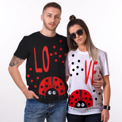 Комплект тениски за влюбени двойки с Калинки Комплект тениски за влюбени двойки с Калинки
