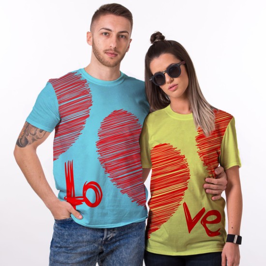 Комплект тениски за влюбени двойки 