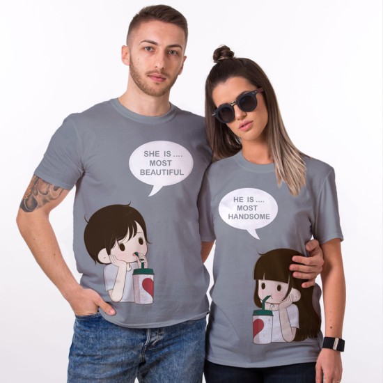 Комплект тениски за влюбени двойки Фреш
