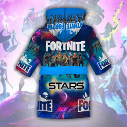 Детски халат за баня с джобове и качулка с анимация 10573 Детски халат за баня с джобове и качулка с анимация 10573