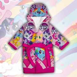 Детски халат за баня с джобове и качулка с анимация 10574 Детски халат за баня с джобове и качулка с анимация 10574