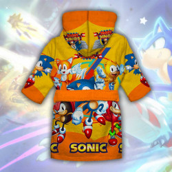 Детски халат за баня с джобове и качулка с анимация 10575 Детски халат за баня с джобове и качулка с анимация 10575