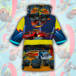 Детски халат за баня с джобове и качулка с анимация 10696 Детски халат за баня с джобове и качулка с анимация 10696