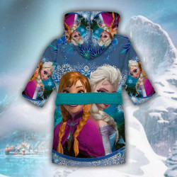 Детски халат за баня с джобове и качулка с анимация 10697 Детски халат за баня с джобове и качулка с анимация 10697