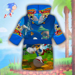 Детски халат за баня с джобове и качулка с анимация 10702 Детски халат за баня с джобове и качулка с анимация 10702