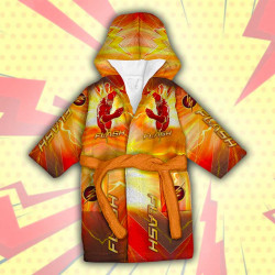 Детски халат за баня с джобове и качулка с анимация 10706 Детски халат за баня с джобове и качулка с анимация 10706