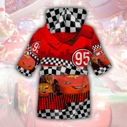 Детски халат за баня с джобове и качулка с анимация 10782 Детски халат за баня с джобове и качулка с анимация 10782