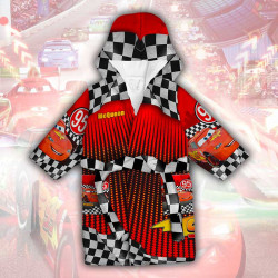 Детски халат за баня с джобове и качулка с анимация 10782 Детски халат за баня с джобове и качулка с анимация 10782