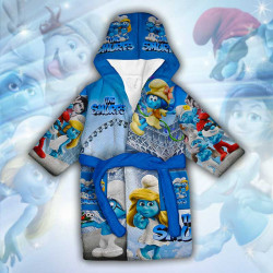 Детски халат за баня с джобове и качулка с анимация 10821 Детски халат за баня с джобове и качулка с анимация 10821