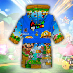 Детски халат за баня с джобове и качулка с анимация 10827 Детски халат за баня с джобове и качулка с анимация 10827